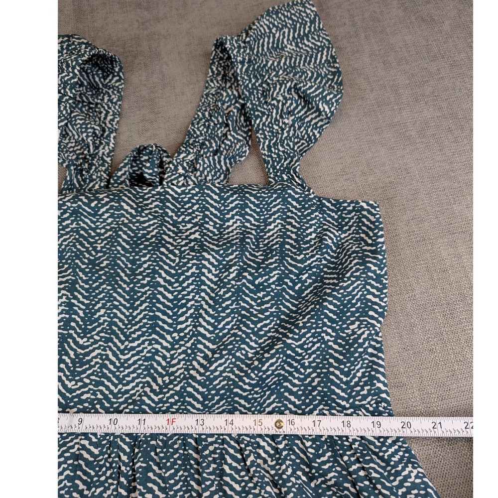 NWT Banana Republic Dress Womens XXL Green Chevron Ruffle Sleeve Tie Back Midi - Picture 5 of 8